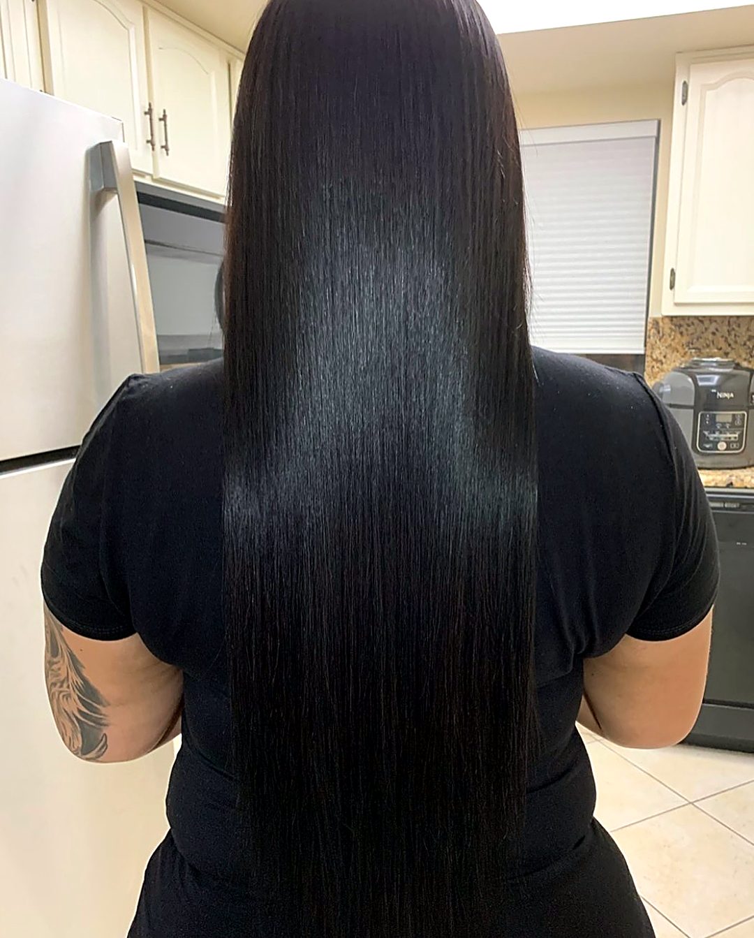 Sleek straight blowout