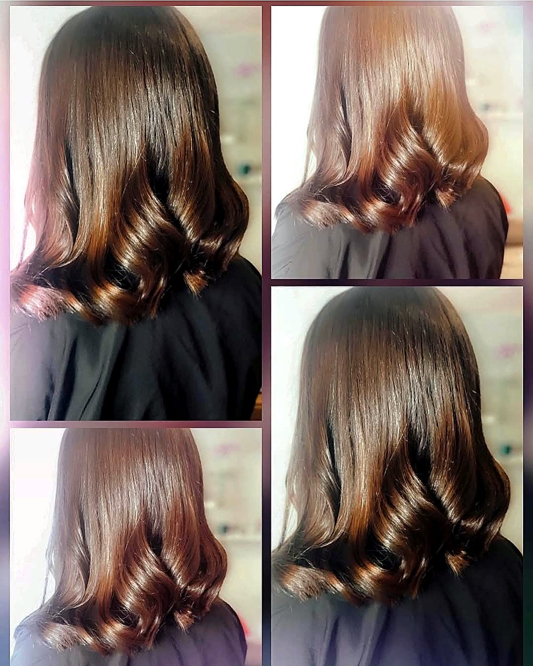 Brunette lob with waves